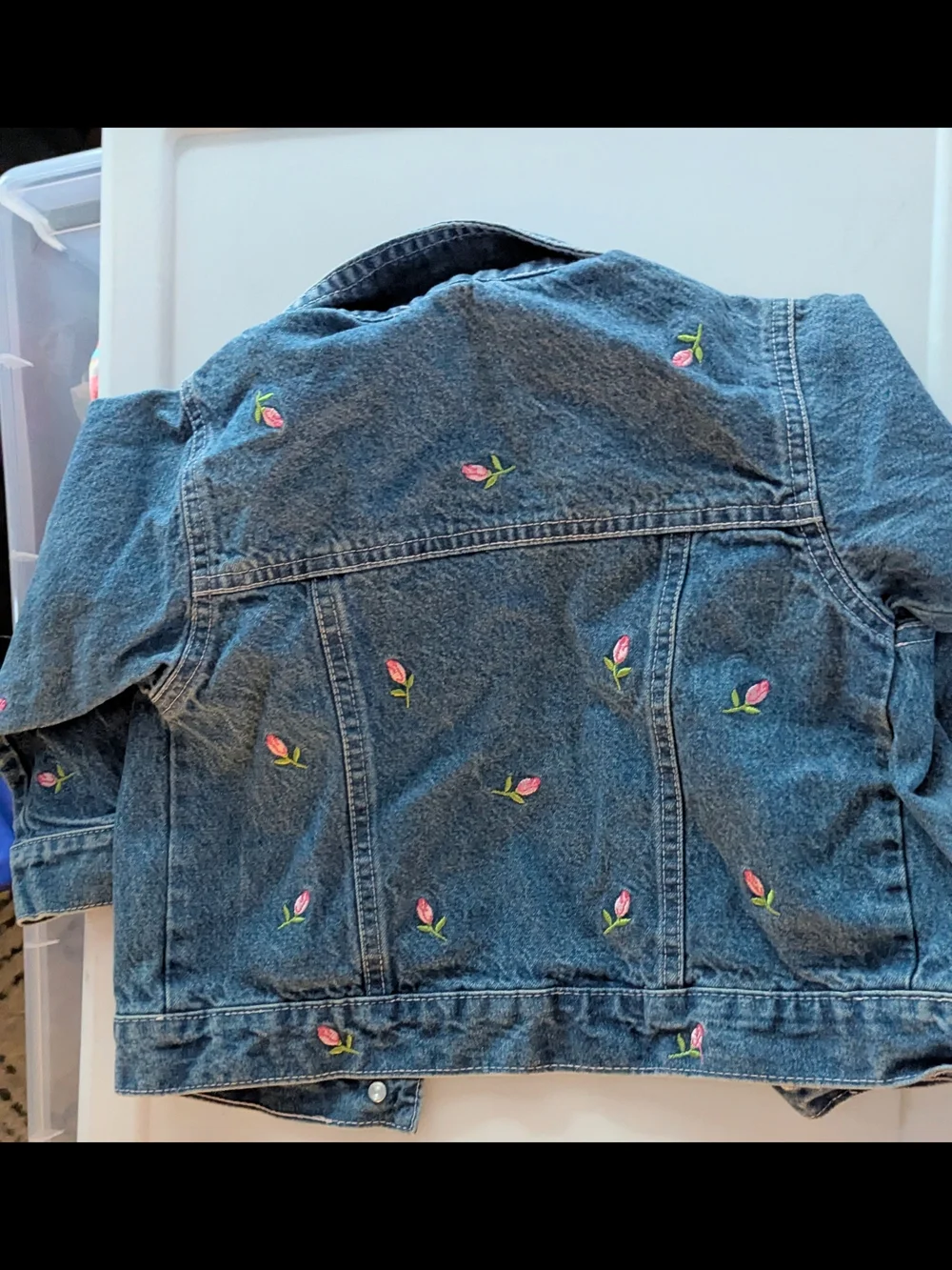 Toddler Embroidered Tulip Jean Jacket